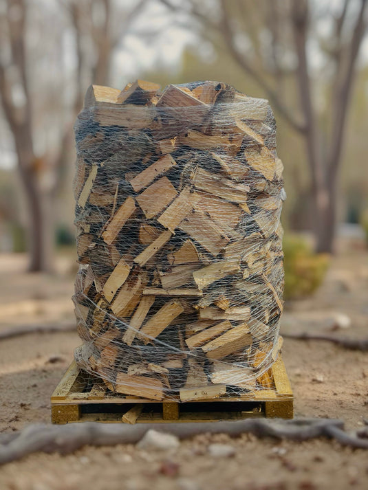 Part Seasoned Larch Firewood 2m3 Drying Net